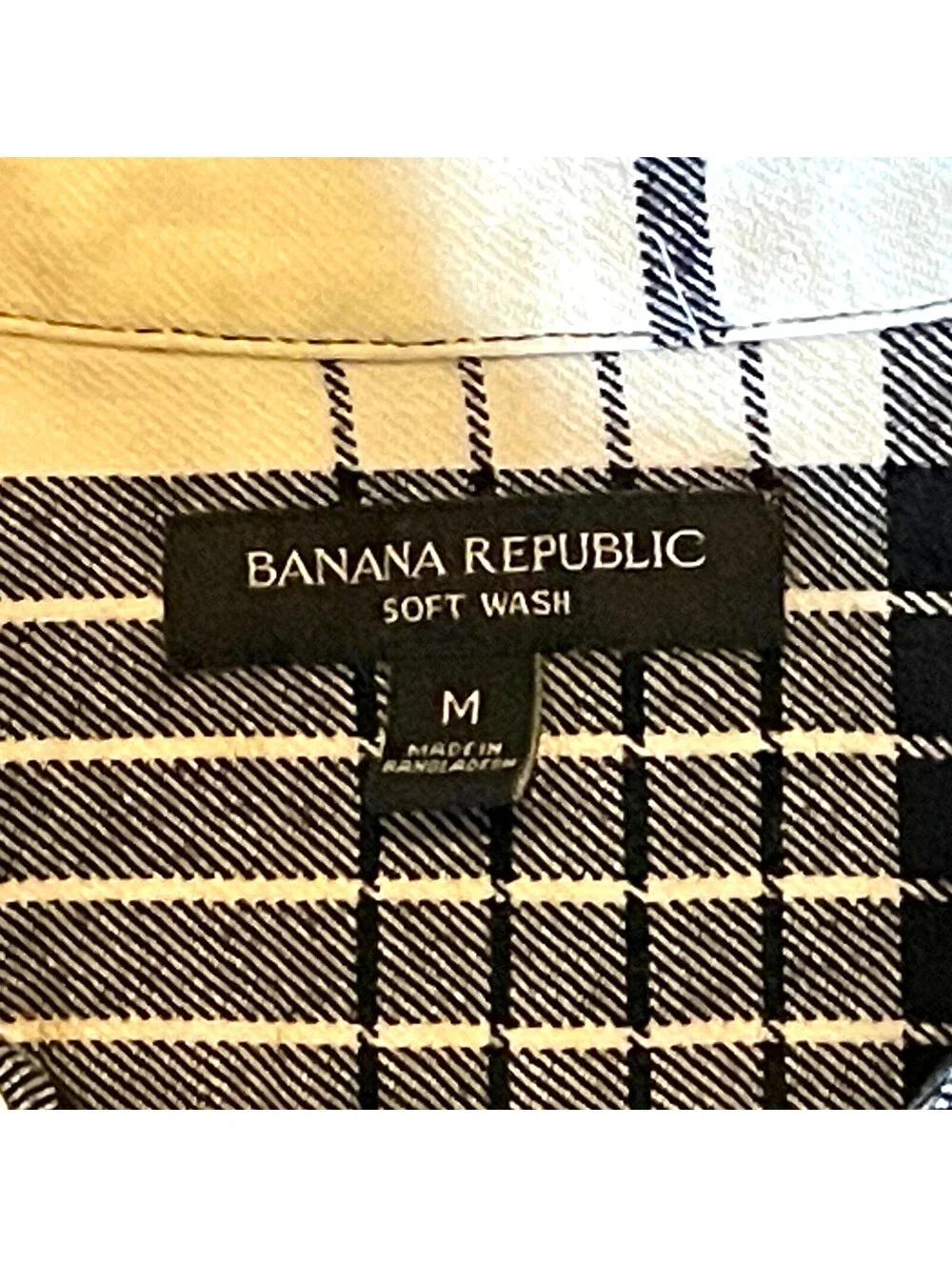 Banana Republic Mens MED Soft Wash Flannel Plaid Shirt LS